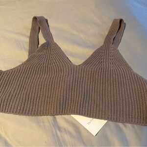 NWT The Frankie Shop Brown Ribbed Knit Bralette